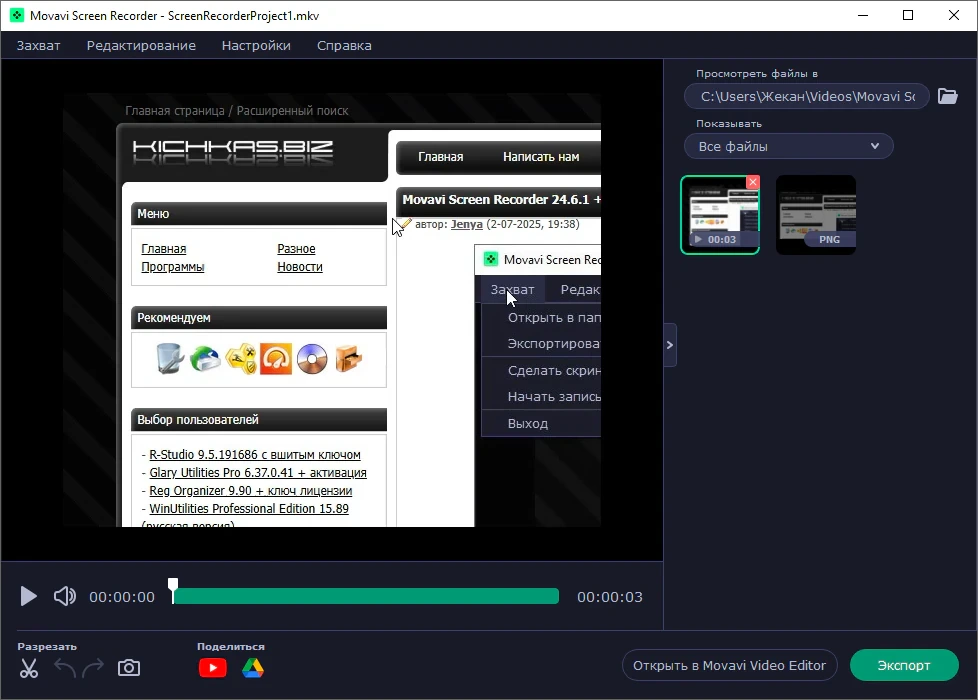 Movavi Screen Recorder — изображение 3