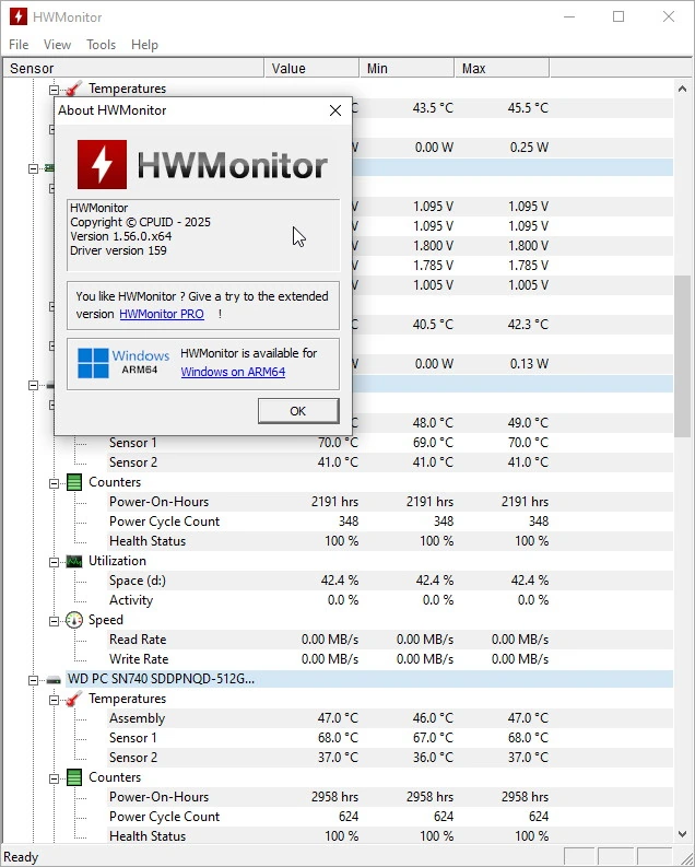 HWMonitor — изображение 3